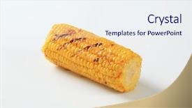  Presentation with corn cob - Amazing slide deck having grilled corn on the cob - studio backdrop and a sky blue colored foreground
