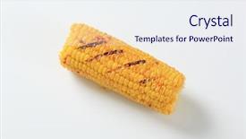  Presentation with corn cob - PPT theme with grilled corn on the cob background and a sky blue colored foreground