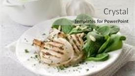  Presentation with spinach - Slide deck with grilled-cuttlefish-with-fresh-spinach background and a light gray colored foreground