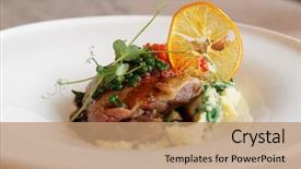  Presentation with caviar - Cool new presentation theme with grilled duck leg with molecular backdrop and a coral colored foreground