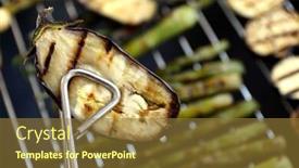  Presentation with eggplant - Cool new slides with grilled eggplant slice closeup backdrop and a tawny brown colored foreground
