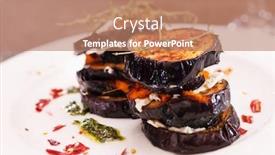  Presentation with eggplant - PPT layouts having grilled-eggplant background and a coral colored foreground