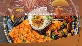  Presentation with grilled - Audience pleasing theme consisting of grilled-fish-and-prawns backdrop and a red colored foreground