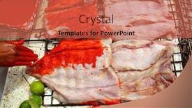  Presentation with grilled - Colorful theme enhanced with grilled-fish-fillet-red-achiote backdrop and a coral colored foreground