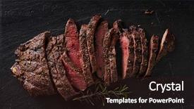  Presentation with steak - Amazing slide deck having grilled flat iron steak shot backdrop and a wine colored foreground