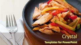  Presentation with foods - Slide set featuring grilled-foods-meat-with-vegetables background and a tawny brown colored foreground