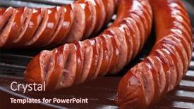  Presentation with grilling - Cool new theme with grilled-german-sausages-in-grilling backdrop and a tawny brown colored foreground