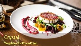  Presentation with mediterranean food - Theme enhanced with grilled-goat-cheese-salad-pickled background and a tawny brown colored foreground