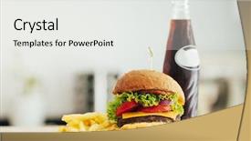  Presentation with french fries - Presentation design featuring grilled home made beef burger background and a white colored foreground