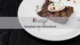  Presentation with grilled - Presentation theme with grilled-juicy-marinated-beef-flank background and a light gray colored foreground