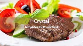  Presentation with fruit vegetable juice - Slides having grilled juicy steak with vegetable background and a tawny brown colored foreground