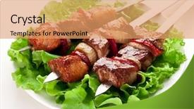  Presentation with kebab - Audience pleasing slide deck consisting of all - male hand holding beautiful bouquet backdrop and a  colored foreground.