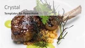  Presentation with international buffet - Cool new slide set with grilled-lamb-chop-with-pesto backdrop and a white colored foreground