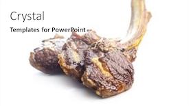  Presentation with grilled - PPT layouts having grilled-lamb-chops-isolated background and a white colored foreground