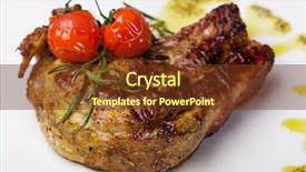  Presentation with grilled - Audience pleasing slide deck consisting of grilled lamb chops backdrop and a tawny brown colored foreground