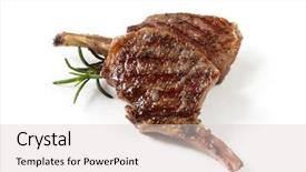  Presentation with grill - PPT theme with grilled lamb cutlets background and a light gray colored foreground