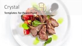  Presentation with barbecue ribs - PPT theme featuring grilled-lamb-rack-with-baked background and a white colored foreground