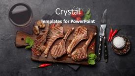  Presentation with ribs - Cool new presentation theme with grilled-lamb-ribs-and-red backdrop and a dark gray colored foreground