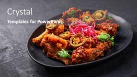  Presentation with grilled chicken - Presentation theme having grilled-lemon-and-garlic-chicken background and a  colored foreground