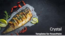  Presentation with lime - Cool new PPT theme with grilled mackerel fish with lime backdrop and a dark gray colored foreground