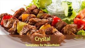  Presentation with fresh fruits vegetables dairy meat - Presentation theme consisting of grilled meat and vegetables background and a tawny brown colored foreground