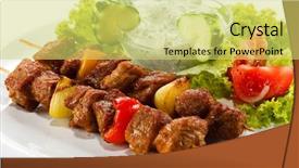  Presentation with meat poultry - PPT layouts having grilled meat and vegetables background and a  colored foreground