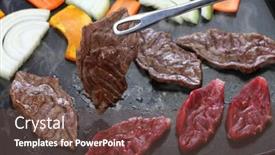  Presentation with meat beef - Audience pleasing slide deck consisting of grilled-meat-by-electric-griddle backdrop and a tawny brown colored foreground