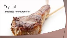  Presentation with grilled - Slide deck with grilled-meat-isolated-over-white background and a white colored foreground