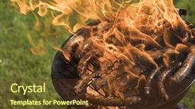  Presentation with barbecue - Slide set enhanced with grilled meat on a summer background and a tawny brown colored foreground