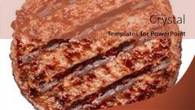  Presentation with grilled - Slide deck consisting of grilled-meat-patty-on-white background and a  colored foreground