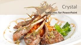  Presentation with ribs - Cool new PPT theme with grilled meat ribs backdrop and a lemonade colored foreground