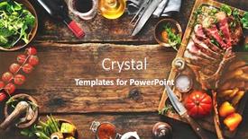  Presentation with meat beef - PPT theme consisting of grilled-meat-sliced-tomahawk-beef background and a tawny brown colored foreground