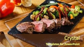  Presentation with grill - Amazing PPT layouts having grilled meat backdrop and a tawny brown colored foreground