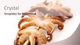  Presentation with octopus - Presentation enhanced with grilled-octopus-isolated-over-white background and a white colored foreground