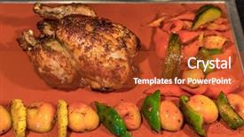  Presentation with chicken little chicks - Presentation theme having grilled of whole chicken carving background and a  colored foreground