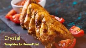  Presentation with roasted chicken - Slides with grilled-or-roasted-spicy-chicken background and a tawny brown colored foreground