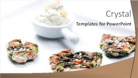  Presentation with herbs blue - Slides consisting of grilled-poultry-meat-with-herbs background and a white colored foreground