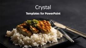  Presentation with poultry meat - Slide set with grilled-poultry-meat-with-pesto background and a dark gray colored foreground