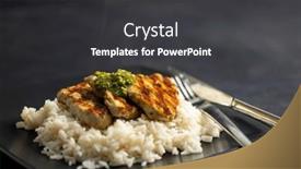  Presentation with poultry meat - Presentation with grilled-poultry-meat-with-pesto background and a dark gray colored foreground