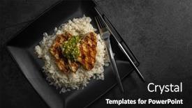  Presentation with meat poultry - Theme featuring grilled-poultry-meat-with-pesto background and a black colored foreground