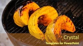  Presentation with grill - Presentation having grilled-pumpkin-on-the-grill background and a  colored foreground