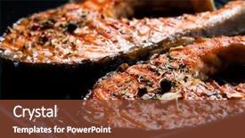  Presentation with salmon fish - Audience pleasing presentation consisting of grilled red fish steak salmon backdrop and a tawny brown colored foreground