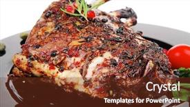  Presentation with hvac black - Slides enhanced with grilled ribs rack over black background and a tawny brown colored foreground