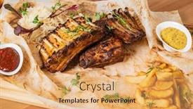  Presentation with ribs - Theme with grilled-ribs-with-potatoes background and a yellow colored foreground