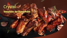  Presentation with ribs - Theme featuring grilled-ribs-with-vegetables background and a tawny brown colored foreground