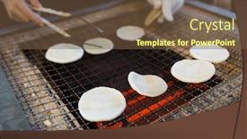  Presentation with cracker - PPT theme featuring grilled-rice-cracker background and a tawny brown colored foreground