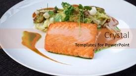  Presentation with salmon dish - Cool new presentation design with grilled-salmon-and-lemon-french backdrop and a yellow colored foreground