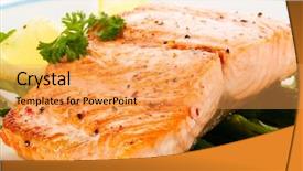  Presentation with salmon fish - Theme featuring rankings de noticias - high quality guarantee badge logo background and a light gray colored foreground