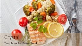  Presentation with keto - Theme featuring grilled-salmon-fillet-garnished background and a coral colored foreground