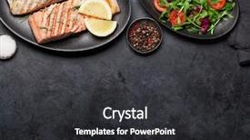  Presentation with table salt - Presentation theme enhanced with grilled salmon fish fillet background and a dark gray colored foreground